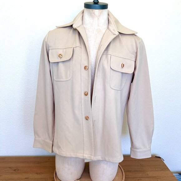 70's Kings Road Mens Leisure Jacket - Sears The Mens Shop - Size Large - Cream - Picture 7 of 11